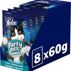 تشویقی گربه پورینا فلیکس مدل Party Mix Seafood | 60g x 8
