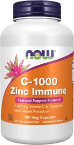 ویتامین C 1000 زینک نو | NOW Vitamin C-1000 with Zinc | 180 کپسول