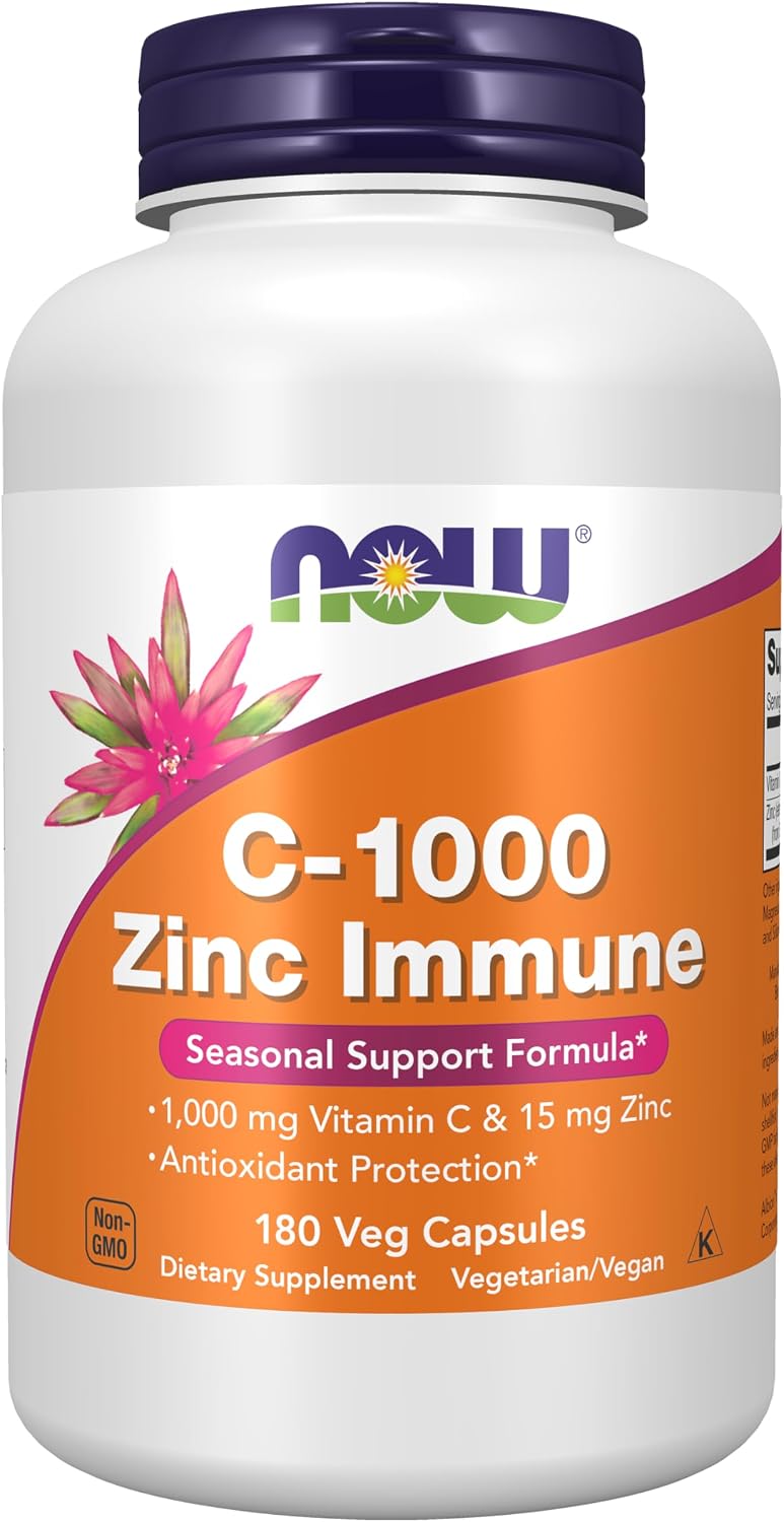 ویتامین C 1000 زینک نو | NOW Vitamin C-1000 with Zinc | 180 کپسول - Image 1 ویتامین C 1000 زینک نو | NOW Vitamin C-1000 with Zinc | 180 کپسول