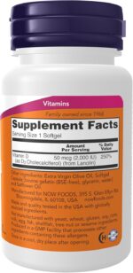 ویتامین D3 ۲۰۰۰ آی‌ی‌یو نـاو | NOW Vitamin D 3 2000 IU | 120 سافت‌ژل