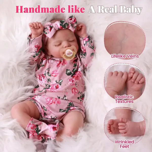 عروسک بیبی رایبورن BABESIDE مدل RSG002CGWA-TC3 | BABESIDE Baby Doll 20 inch