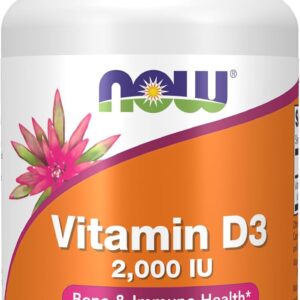ویتامین D3 ۲۰۰۰ آی‌ی‌یو نـاو | NOW Vitamin D 3 2000 IU | 120 سافت‌ژل