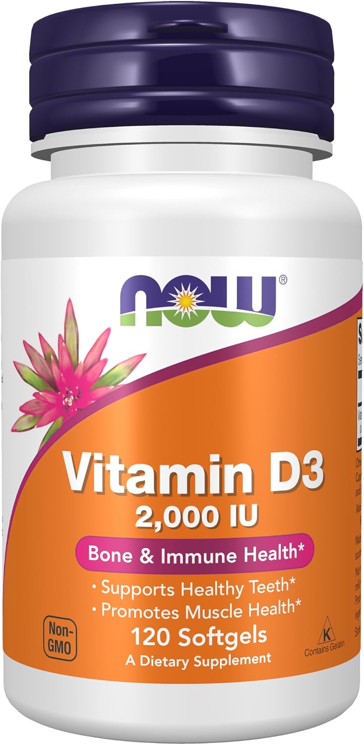 ویتامین D3 ۲۰۰۰ آیییو نـاو | NOW Vitamin D 3 2000 IU | 120 سافتژل - Image 1 ویتامین D3 ۲۰۰۰ آیییو نـاو | NOW Vitamin D 3 2000 IU | 120 سافتژل