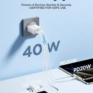 شارژر دیواری Aioneus USB C PD 40W 4 پورت | مدل RE-PD3504