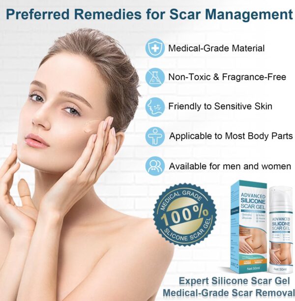 Mitgary ژل/کرم سیلیکونی درمان جای زخم و ترک پوست | Advanced Scar Cream 1.7 oz