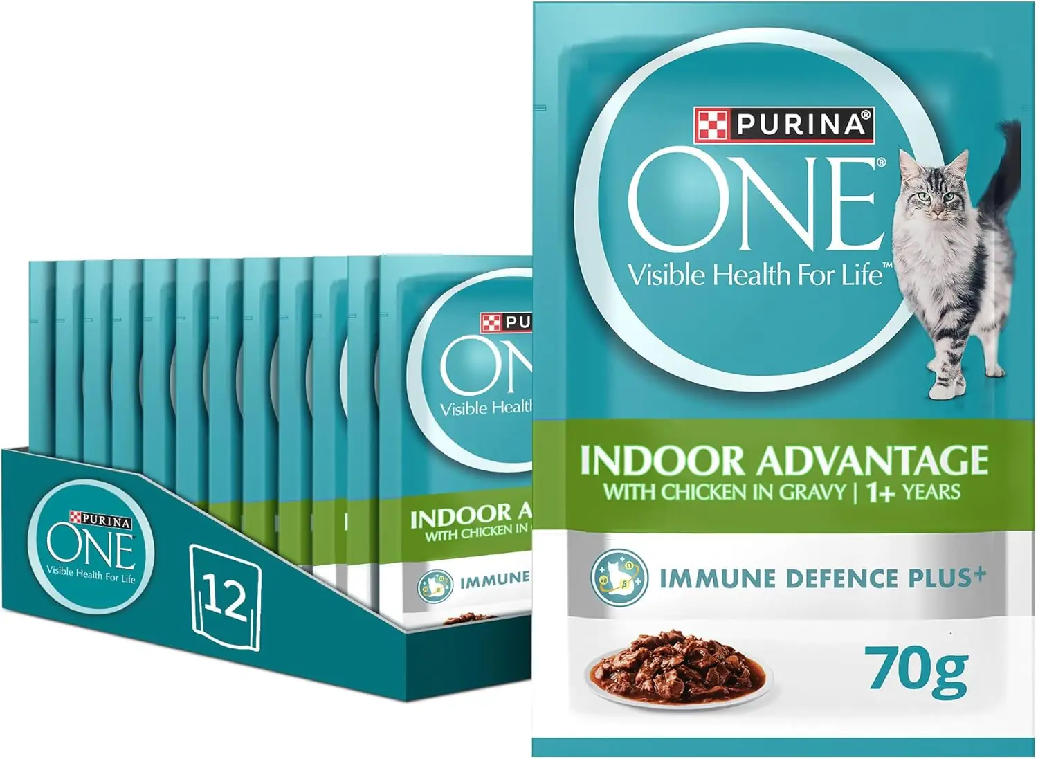 غذای مرطوب گربه بالغ Purina One | مرغ داخلخانه (70g x 12) - Image 1 غذای مرطوب گربه بالغ Purina One | مرغ داخلخانه (70g x 12)