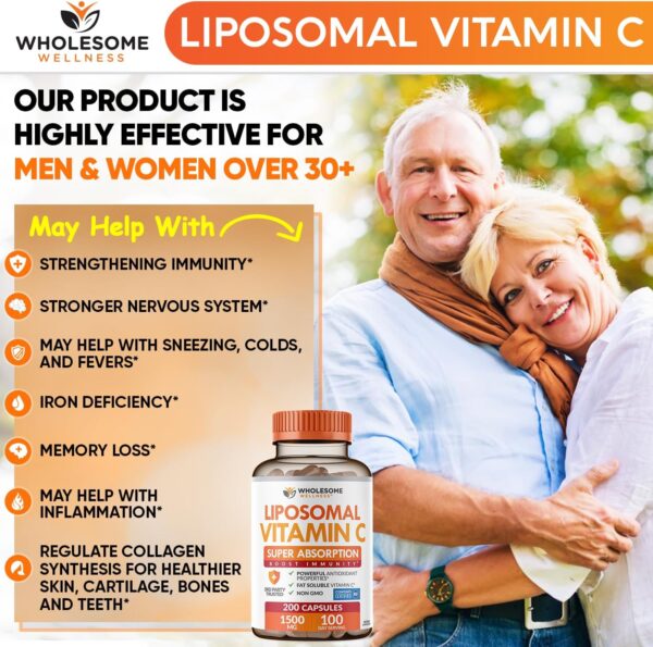 ویتامین C لیپوزومال 1500mg واتلسنولنس | Wholesome Wellness | کپسول 200 عددی