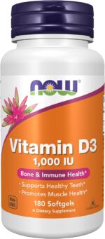 ویتامین D3 1000 آی یو نَو | Now Foods مدل 0365 | 180 سافت‌ژل