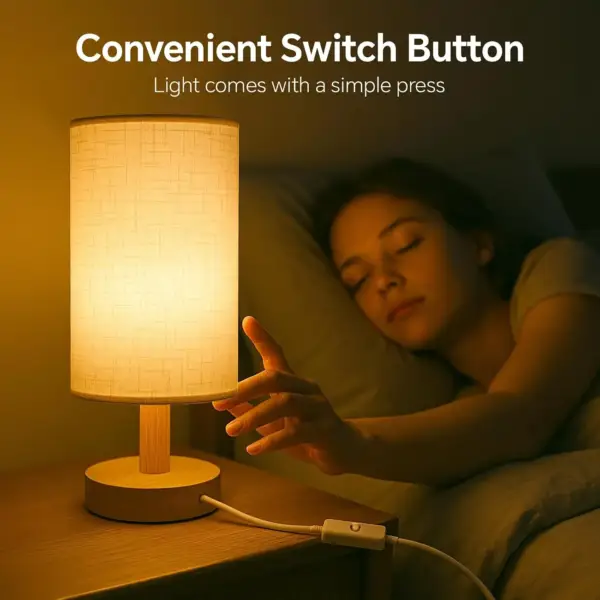 چراغ کنار تخت بی شنیون بی لایت USB | Baytion BTL001 | Warm Linen