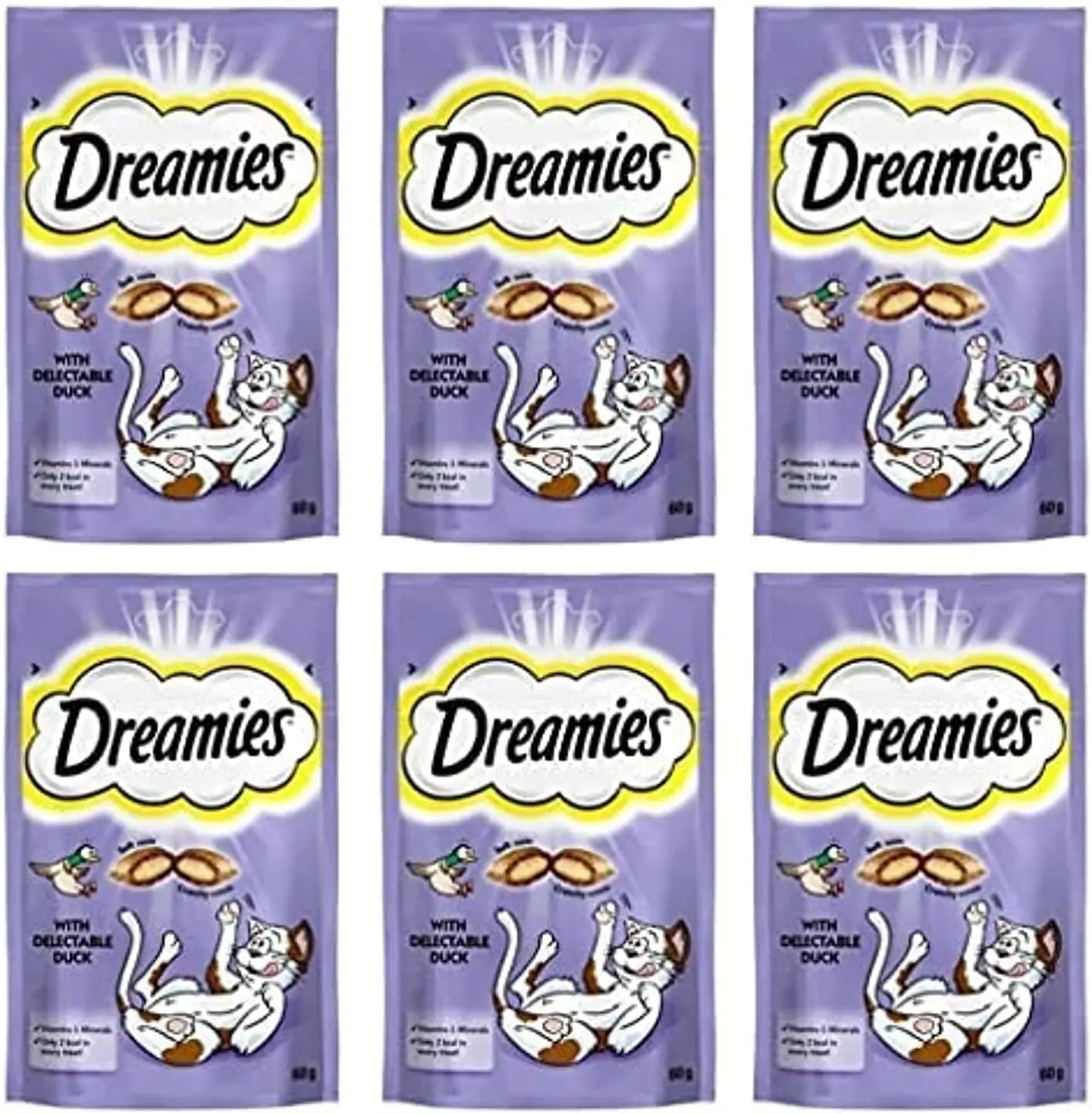 تشویقی گربه Dreamies طعم اردک | Dreamies 60G × 6 - Image 1 تشویقی گربه Dreamies طعم اردک | Dreamies 60G × 6