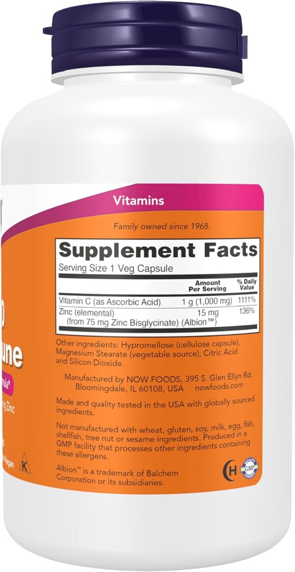 ویتامین C 1000 زینک نو | NOW Vitamin C-1000 with Zinc | 180 کپسول