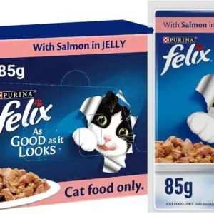 غذای گربه بالغ پورینا فلیکس با سالمون در ژله | Purina Felix 85g x 12