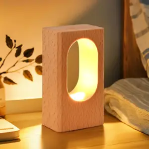 چراغ رومیزی چوبی LED دیمردار نالاکال | NALACAL Natural Wood LED Desk Lamp