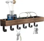 قاب آویز کلید چوبی NALACAL با سینی و ۶ قلاب | Key Rack DW3854