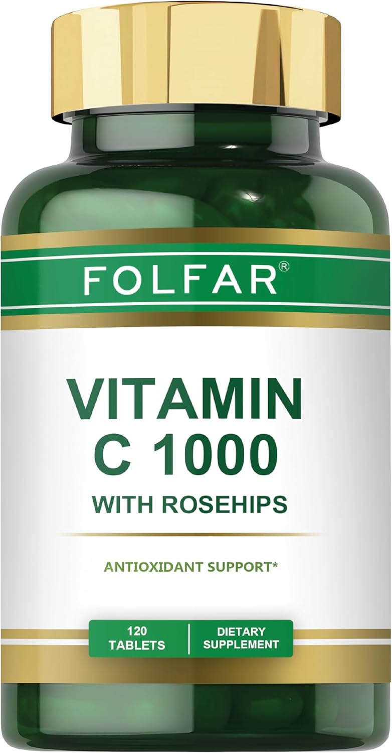 ویتامین C فلفار 1000mg | Folfar با عصاره گل رز | 120 قرص - Image 1 ویتامین C فلفار 1000mg | Folfar با عصاره گل رز | 120 قرص
