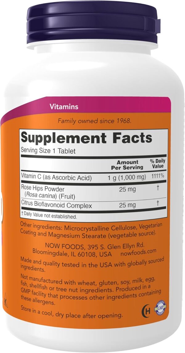 ویتامین C 1000 NOW | NOW Foods ویتامین C-1000 با رز هیپس 250 عددی