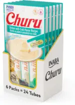 اینابا | INABA چوروی کرمی گربه گرانول‌Free با مرغ و خرچ | Churu Chicken with Crab