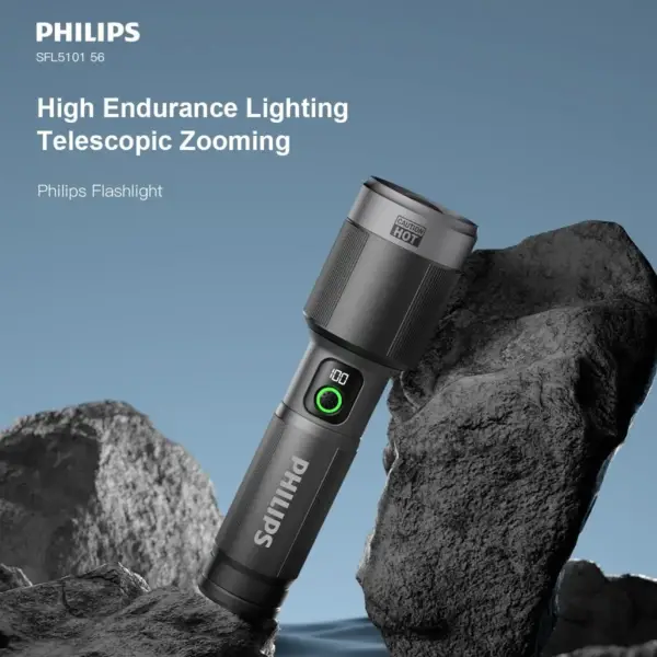 چراغ قوه فیلیپس 4500mAh | PHILIPS SFL5101 2000LM زوم تلسکوپی