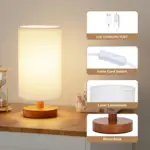 لامپ کنار تخت نئکومی Necomi | Necomi Bedside Table Lamp با پایه چوبی