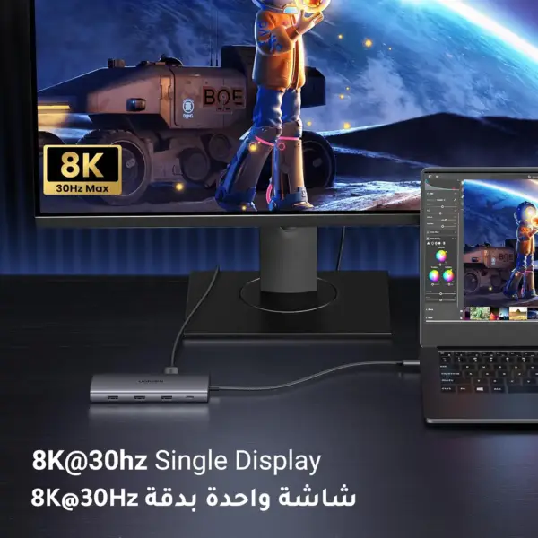 UGREEN USB C Docking Station 10-in-1 مدل 15534 | دو HDMI 4K@60