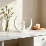 مجسمه گربه ماه مینیمال برای دکور میز و کابینت