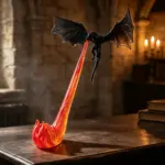 مجسمه اژدهای فانتزی سیاه مدل Flying Dragon