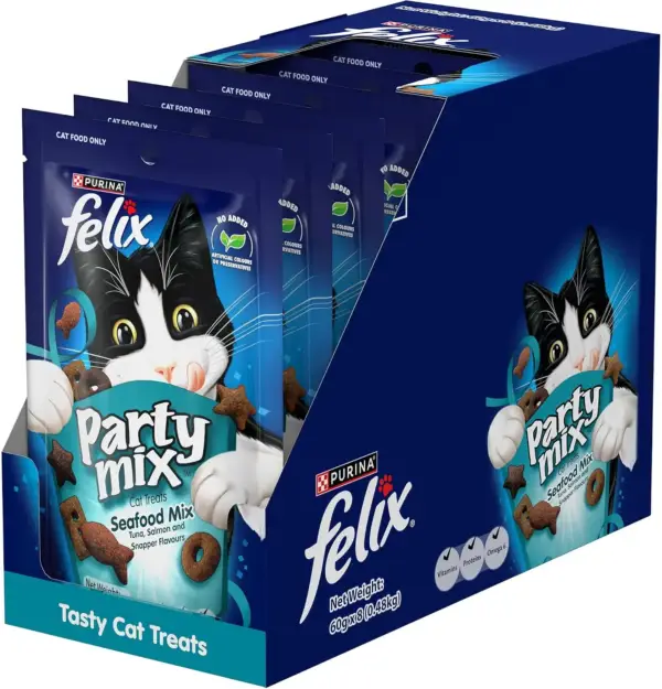 تشویقی گربه پورینا فلیکس مدل Party Mix Seafood | 60g x 8