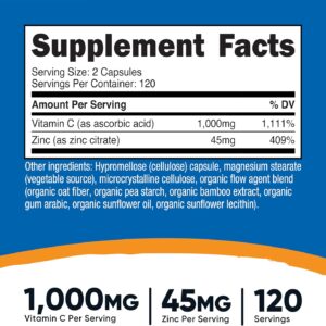 ویتامین C و زینک نوتریکواست مدل NCVITCZINCCAPS | Nutricost Vitamin C with Zinc