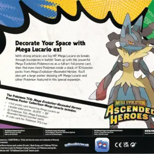 پوکمون تی‌سی‌جی Mega Evolution—Ascended Heroes | مجموعه پوستر پریمیوم Mega Lucario | Pokémon