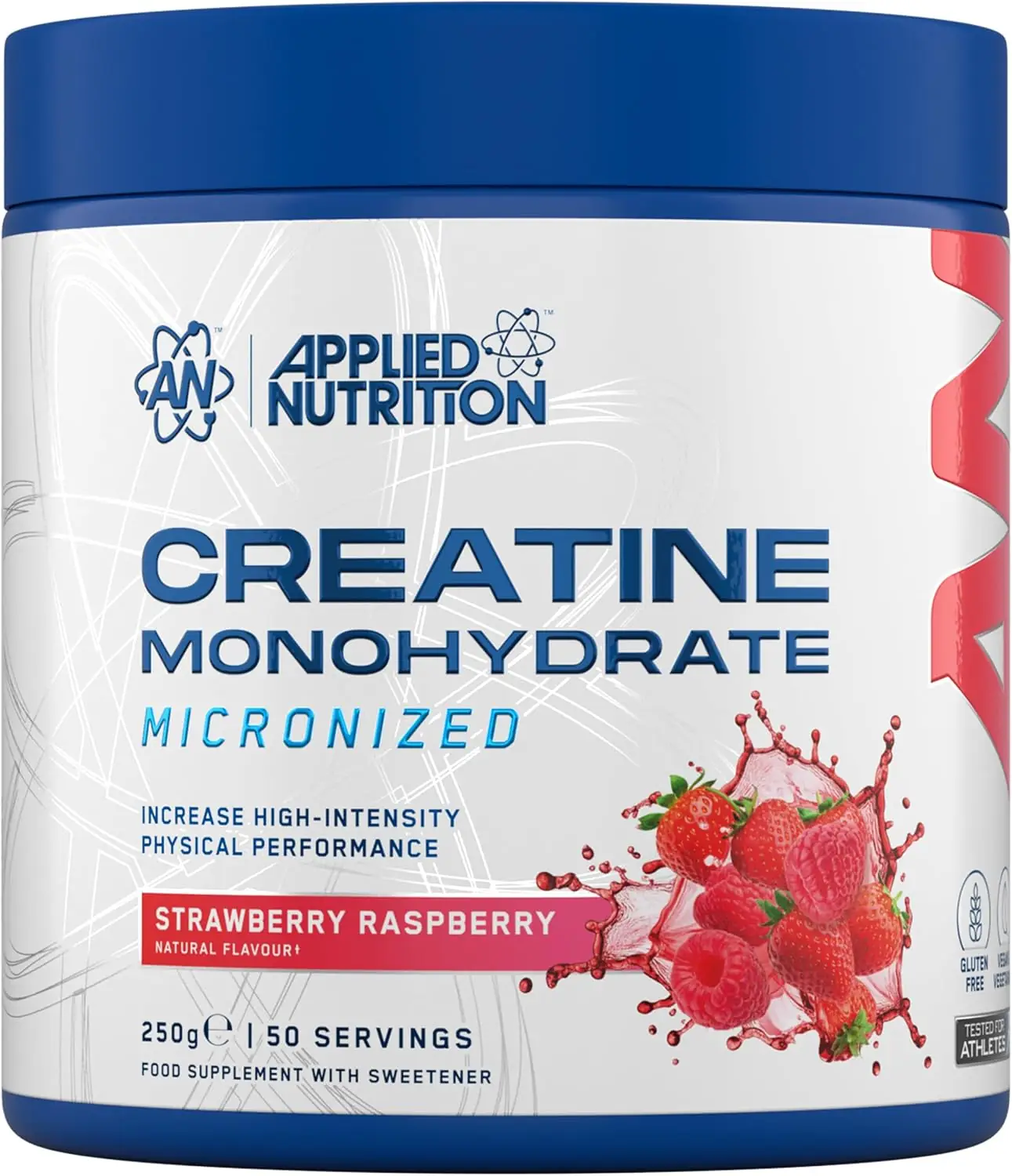 کراتین مونوهیدرات میکرونایزد با طعم استـروبری و تمشک Applied Nutrition | پودر 250 گرم - Image 1 کراتین مونوهیدرات میکرونایزد با طعم استـروبری و تمشک Applied Nutrition | پودر 250 گرم
