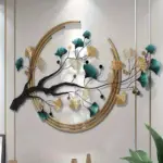 دکوری دیواری برگ جینکو آکریلیک 2D طلایی-سبز