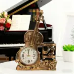 ساعت رومیزی و دکوری طرح ویولن مدل کرون نامنظم