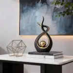 آویز/دکوری مینیمال مدرن رزینی با طرح هندسی انتزاعی