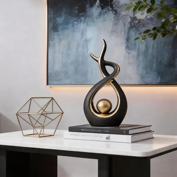 آویز/دکوری مینیمال مدرن رزینی با طرح هندسی انتزاعی