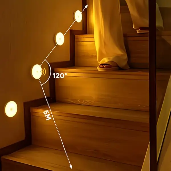 چراغ خواب LED گرد شارژی USB با نور گرم/سرد و تنظیم روشنایی