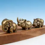 مجسمه دکوری طرح اسب‌ آبی و فیل کوچک رومیزی