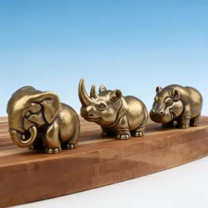 مجسمه دکوری طرح اسب‌ آبی و فیل کوچک رومیزی