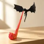 مجسمه اژدهای فانتزی سیاه مدل Flying Dragon