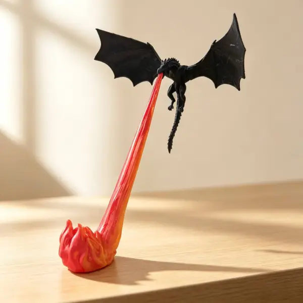 مجسمه اژدهای فانتزی سیاه مدل Flying Dragon