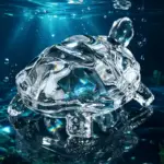 مجسمه لاک‌پشت کریستالی مینی تزیینی مدل 1