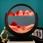 آویز شیشه شنی 3D طرح ساعت شنی (دکوری اتاق پذیرایی)