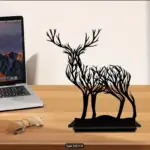 آویز/دکوری رومیزی آکریلیک سیاه طرح درخت و آهو - تصویر 2