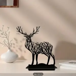 آویز/دکوری رومیزی آکریلیک سیاه طرح درخت و آهو