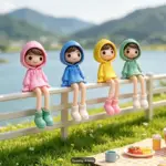 بسته ۴ عددی فیگور دختر با پای بلند برای دکور مینیاتوری - تصویر 2