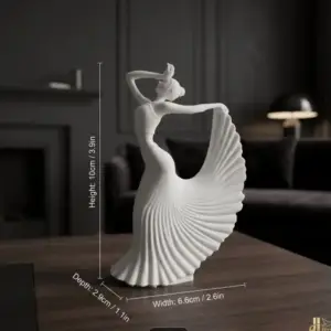 مجسمه دکوری رقصنده با دامن بادبزنی شیک