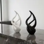مجسمه دکوری طرح انتزاعی شعله پیچ‌خورده (۳بعدی) مدل مینیمال - تصویر 2