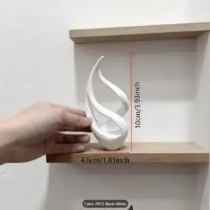 مجسمه دکوری طرح انتزاعی شعله پیچ‌خورده (۳بعدی) مدل مینیمال