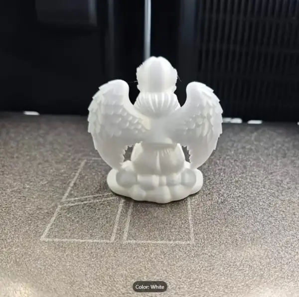 مجسمه فرشته نشسته روی ابر طرح 3D برای دکور رومیزی و کتابخانه - تصویر 2