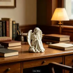 مجسمه فرشته نشسته روی ابر طرح 3D برای دکور رومیزی و کتابخانه