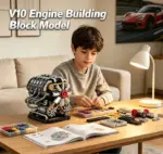 مجموعه لگوی موتور برقی V10 مدل‌سازی مکانیکی با شارژ USB - تصویر 3